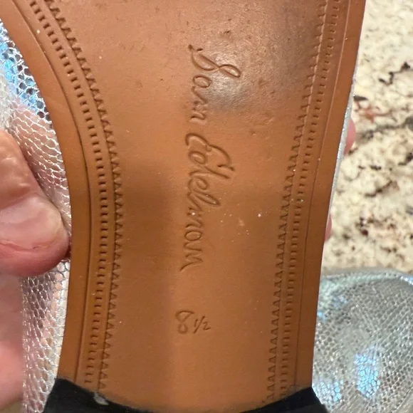 Sam Edelman Women’s Silver Loafers Gold Horsebit hardware size 8.5 metallic - Picture 7 of 7